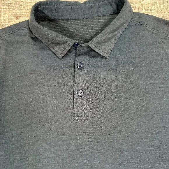 Lululemon Evolution Vent Tech Polo Collared Golf T Shirt Navy Blue Men's - Large - Picture 3 of 8